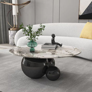 amalfi round stone coffee table