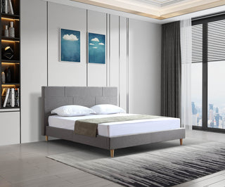 austin bedframe fabric grey headboard