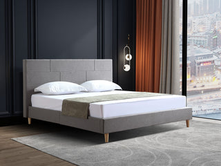 austin grey fabric bedframe headboard