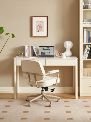 cleo white study table sintered stone