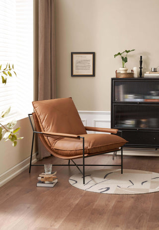 comfortable leo lounge chair padded armrests