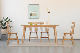 dante oak wood dining table durable design