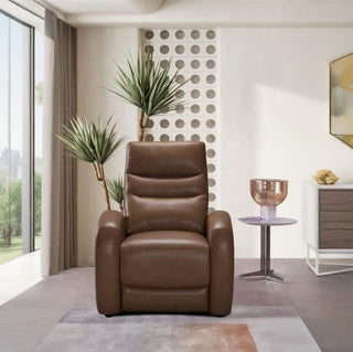 elara full leather recliner armchair front