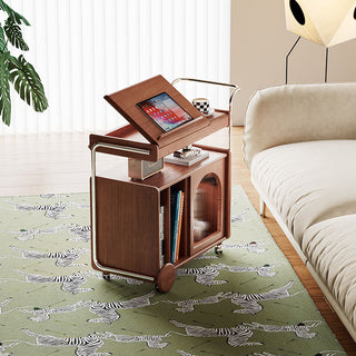 fran wood modern bedside table