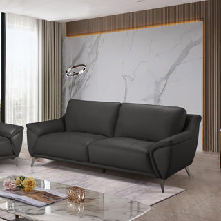 gina dark grey leather sofa