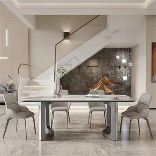 grace sintered stone dining table white ceramic top