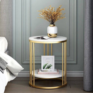 harris stone side table gold