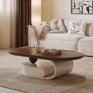 justinian round wood coffee table