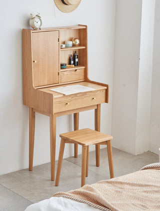 kris elegant dressing table chair oak finish