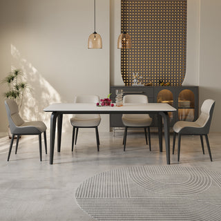 modern white sintered stone dining table set