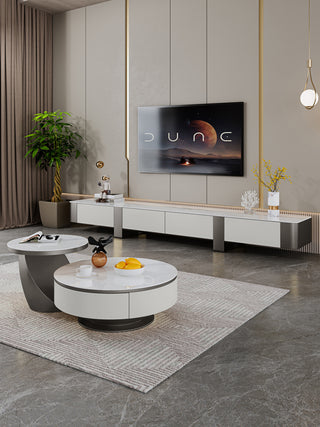 rosalie sintered stone tv console white