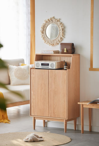 sorrento oak storage side cabinet