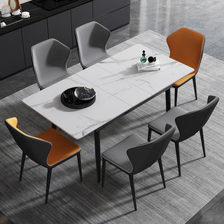 white sintered stone expandable table