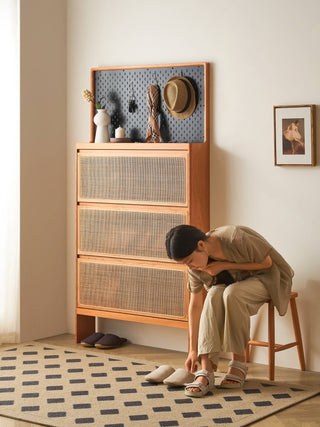 yara shoe cabinet wood natural